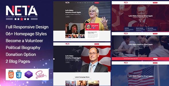 Neta v1.0 - Election Campaign And Political Candidate HTML Template