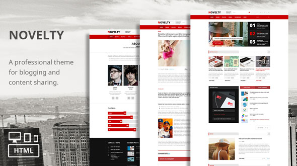 Novelty - Content Sharing HTML Theme