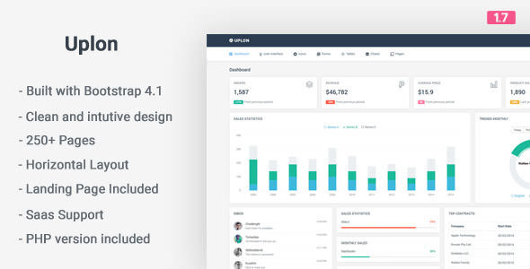 Uplon v1.7 - Responsive Bootstrap 4 Web App Kit