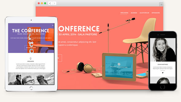 Pixeden Conference HTML5 Book Landing Page