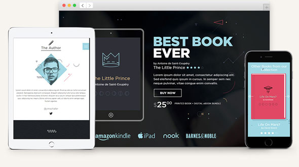 Pixeden E-Book HTML5 Book Landing Page