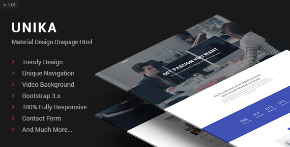 Unika - Responsive Material Design Onepage HTML Template