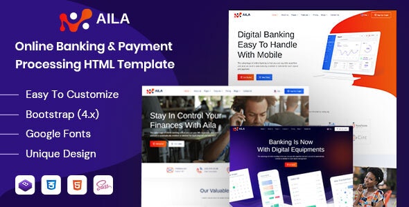 Aila v1.0 - Online Banking & Payment HTML Template