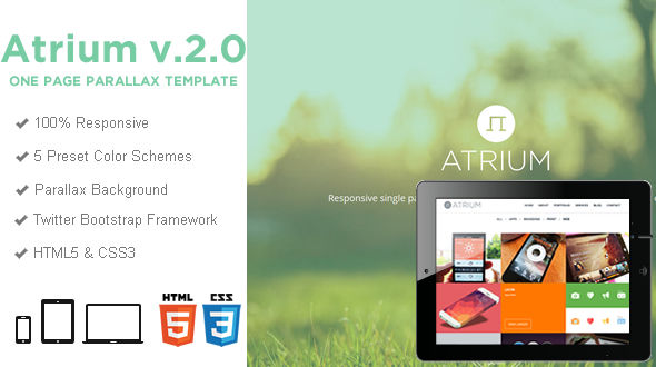 Atrium – One Page Parallax HTML Template