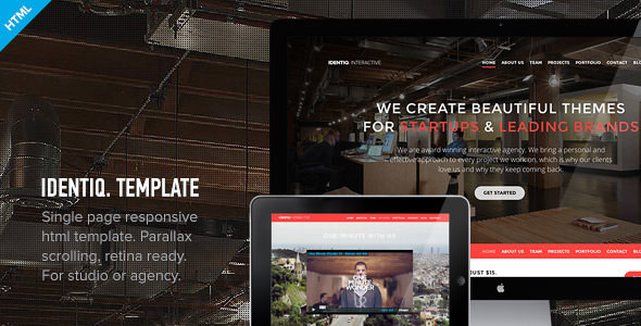 Identiq v1.0.1 - One Page Parallax Retina Ready Template