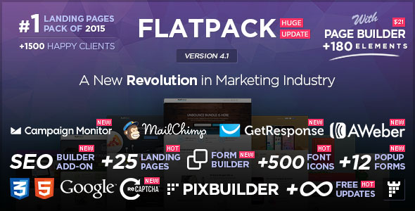 FLATPACK v4.1 – Landing Pages Pack With Page Builder