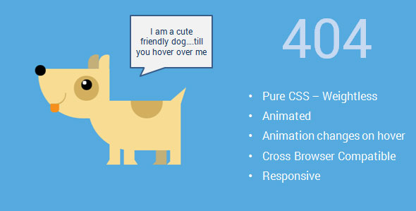 Cute Pure CSS Animated Animals 404 Pages