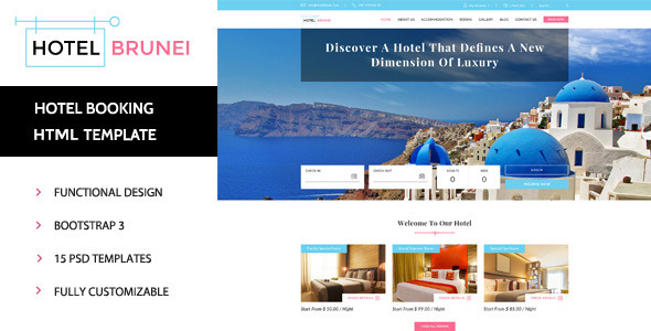 Hotel Brunei - Responsive Hotel Booking Template
