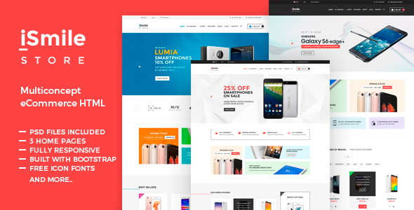 iSmile - Phones Market HTML