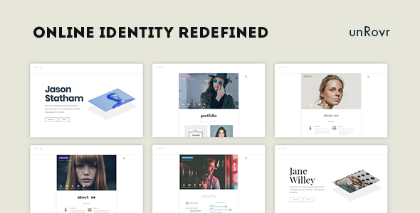 unRovr - Animated vCard & Resume & Portfolio Template for Your Online Resume