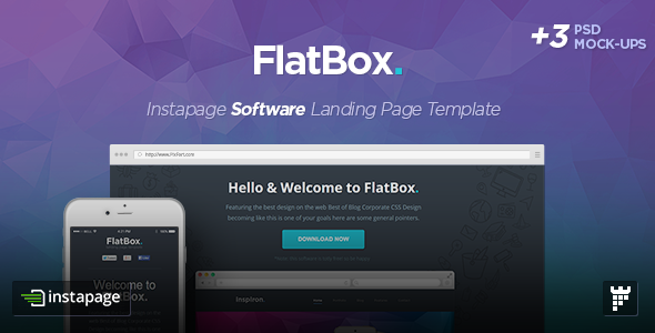 FlatBox - Instapage Startup Landing Page Template