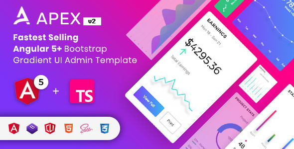 Apex v2.0 - Angular 5+ & Bootstrap 4 HTML Admin Template
