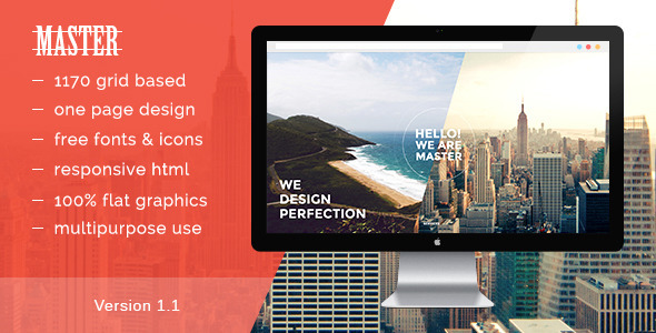 Master v1.1 - One Page HTML 5 Portfolio Template