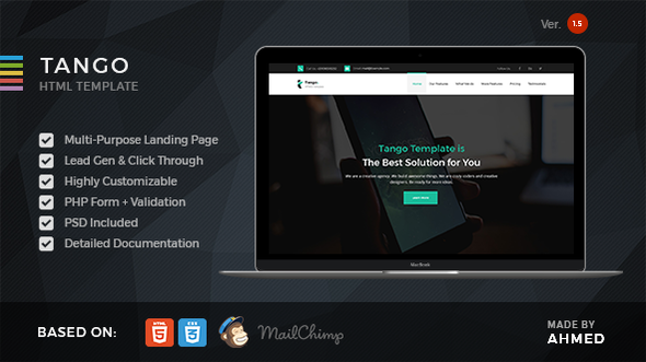 Tango v1.5 - Responsive Multi-Purpose Landing Page
