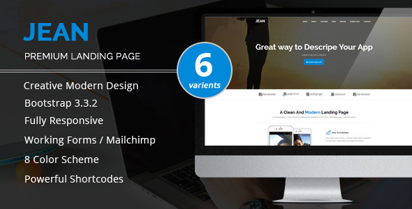 Jean - Startup Landing Page Template
