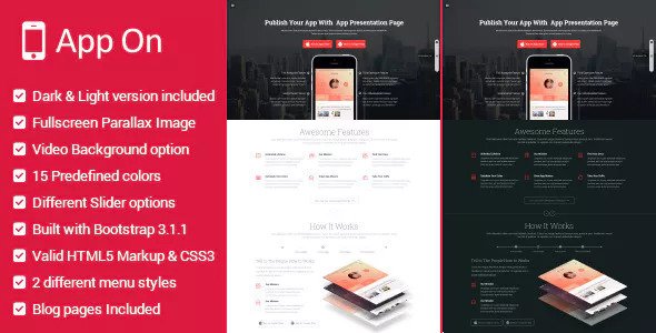 App on - Responsive App Landing HTML Page