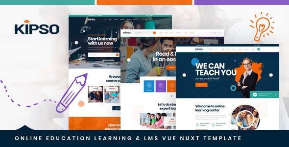 Kipso v1.0 - Vue Nuxt Online Education Learning & LMS Template