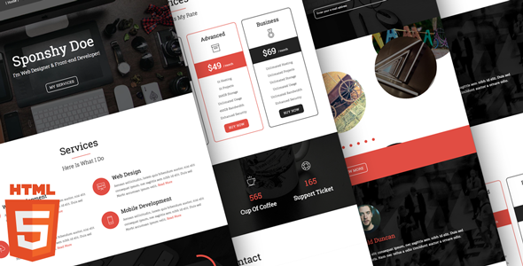 Sponshy – HTML5 / CSS3 Resume Template