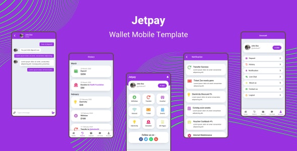 Jetpay v1.0 - Wallet Mobile Template