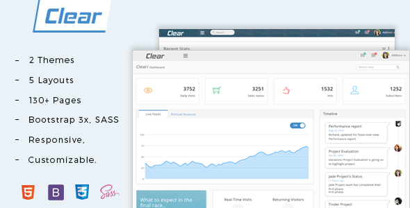 Clear - Bootstrap + VueJS Admin Template