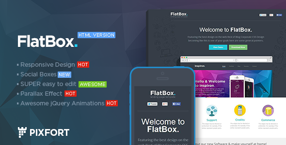 FlatBox - Software Landing Page Template