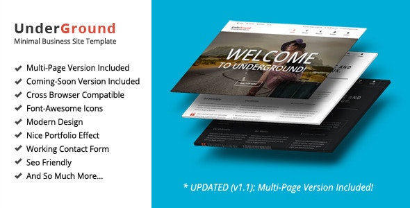 UnderGround v1.0 - Minimal Onepage & Multipage Template