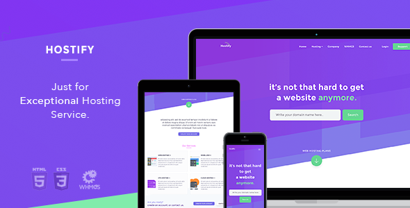 Hostify - Hosting HTML & WHMCS Template