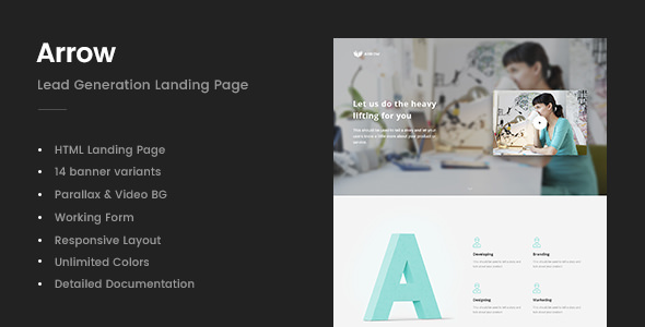 Arrow v1.0 - Lead Generation Landing Page