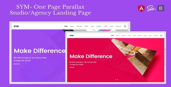 Sym - One Page Parallax Studio/Agency Landing Page