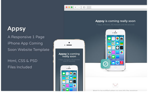 Appsy - Creativemarket Coming Soon Website Template