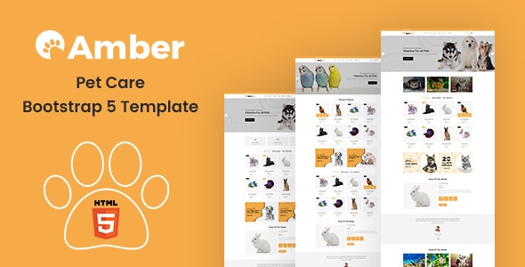 Amber v1.0 - Pet Care Bootstrap 5 Template
