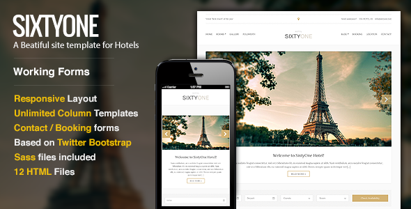 SixtyOne - Responsive Hotel Template