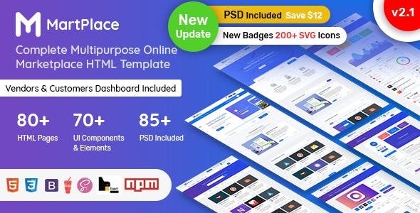 MartPlace v2.1 - Multipurpose Online Marketplace HTML Template with Dashboard