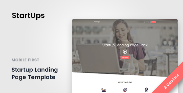 StartUps v1.0 - Startup Landing Page
