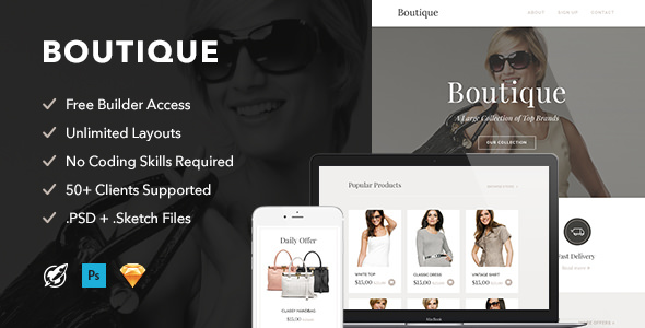 Boutique - Responsive Email + Themebuilder Access