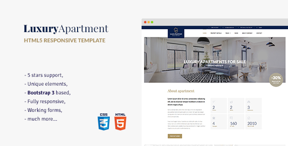 Luxury Apartment - Single property HTML5 template