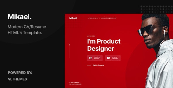Mikael v1.0 - Modern & Creative CV/Resume HTML5 Template
