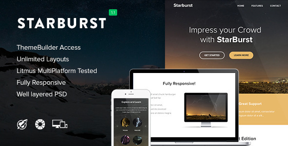 Starburst v1.1 - Responsive Email + Themebuilder Access