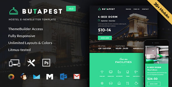 ButaPest – Hostel E-newsletter Template + Builder Access