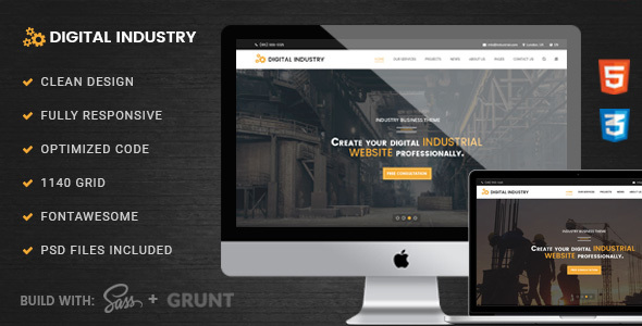 Digital Industry - Industrial Business HTML Template