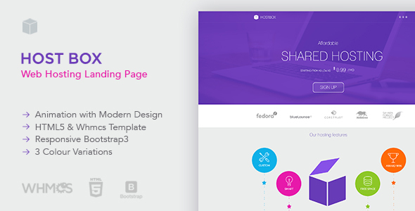 Hostbox WHMCS & HTML5 Landing Page