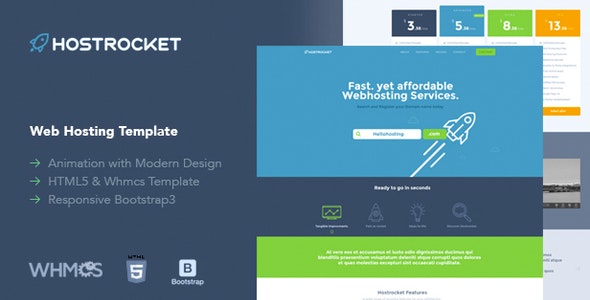 Hostrocket WHMCS & HTML Template (19 Feb 2019 Ready for WHMCS 7.7.1)