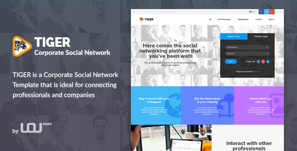Tiger - Corporate Social Network Template