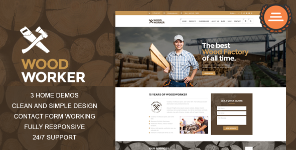 WoodWorker - Carpentry HTML Theme