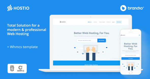 Hostio HTML & WHMCS Web Hosting Template