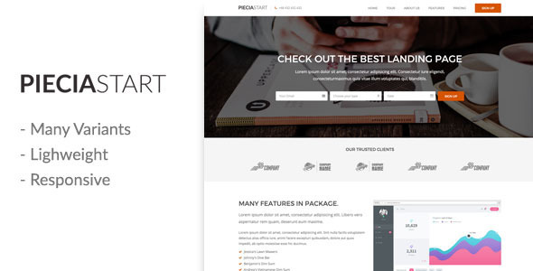 Piecia - One Page Landing Page
