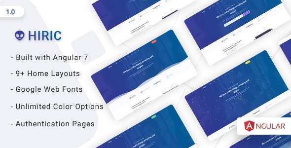 Hiric v1.0 - Angular Landing Template