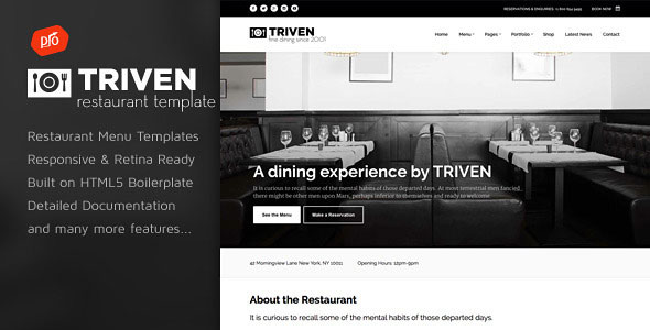 Triven - Restaurant & Winery Site Template