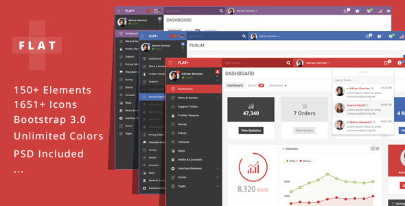 FLAT PLUS - Web App & Admin Panel Template