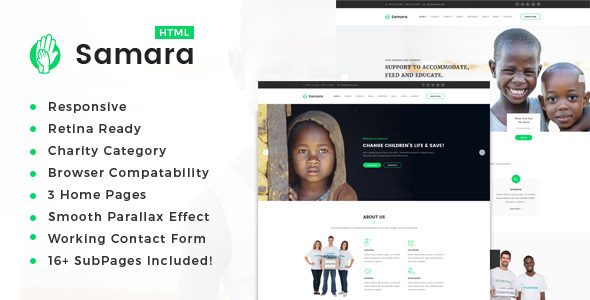 Samara - Responsive HTML Template for Charity & Fund Raising